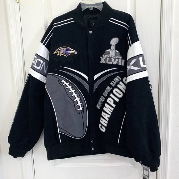 Baltimore Ravens Jacket Super Bowl XLVII Champions Football NFL Men’s Size 3X - Picture 3 of 10